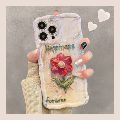 Premium Oil Painting Flower iPhone Case