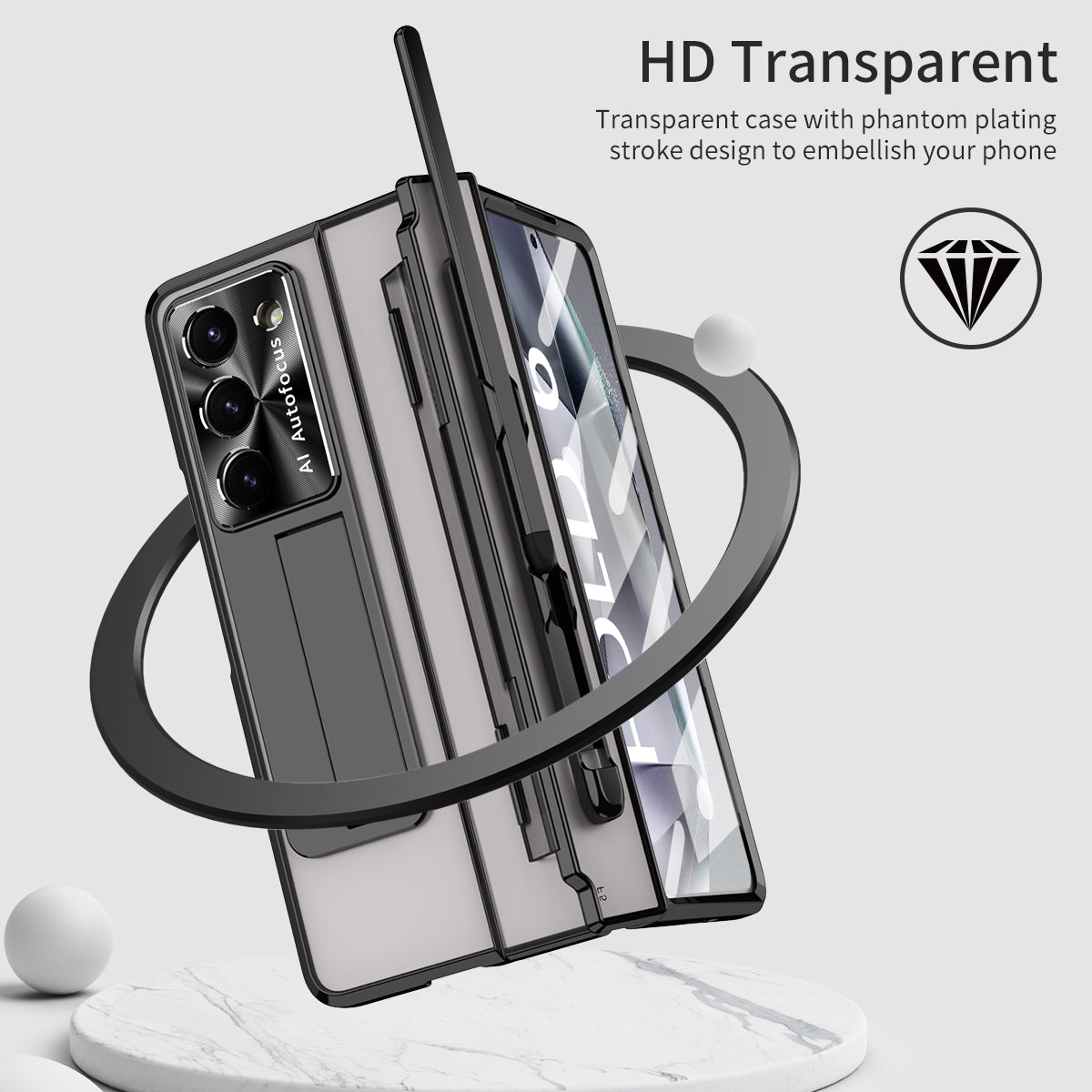 Armor Electroplated Shockproof Phone Case With Screen Protector For Galaxy Z Fold 8/7/6/5/4/3