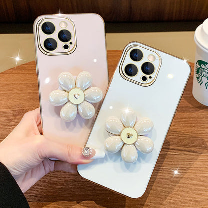 Cute Flower Stereo Bracket iPhone Case