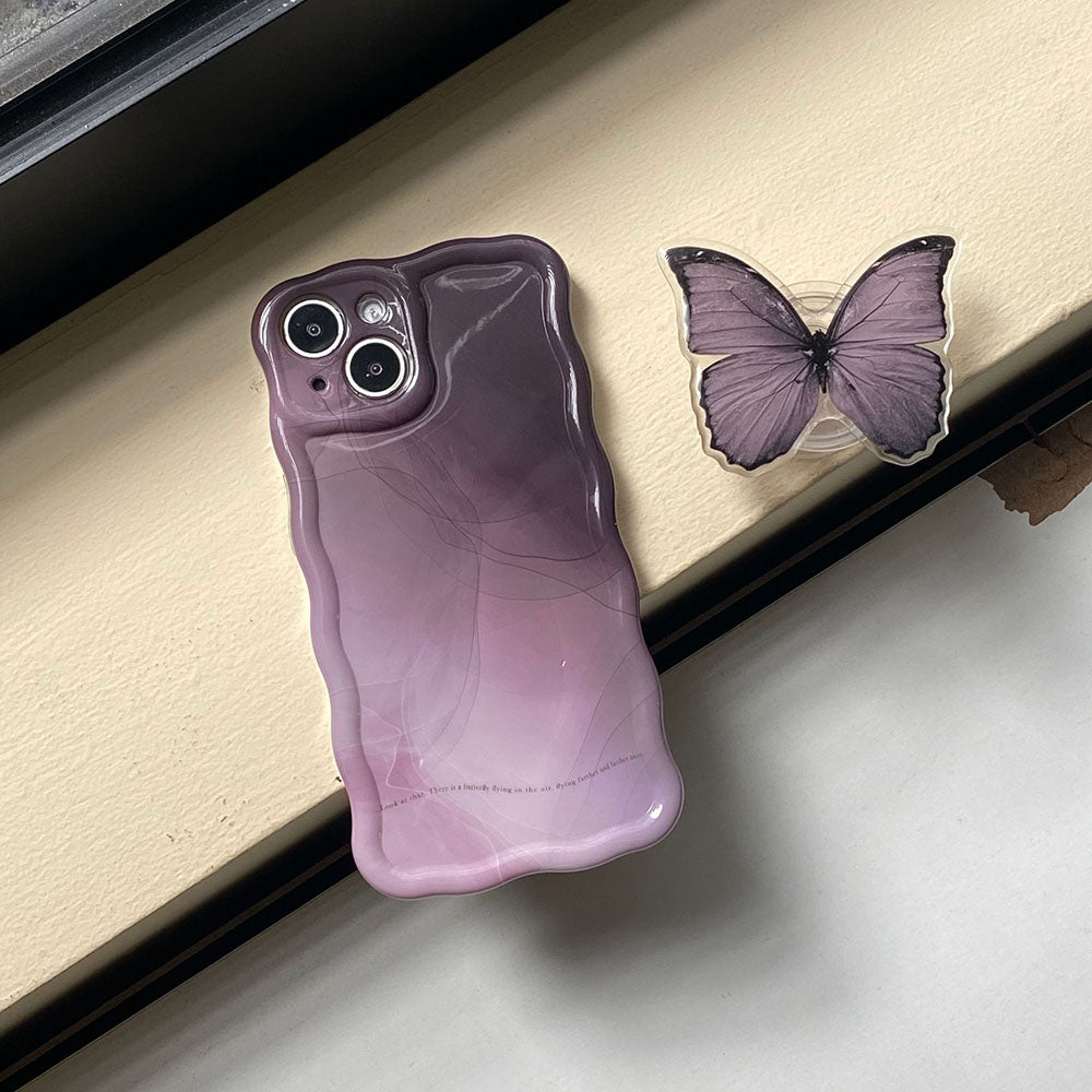 Ins Gradient Butterfly Bracket iPhone Case