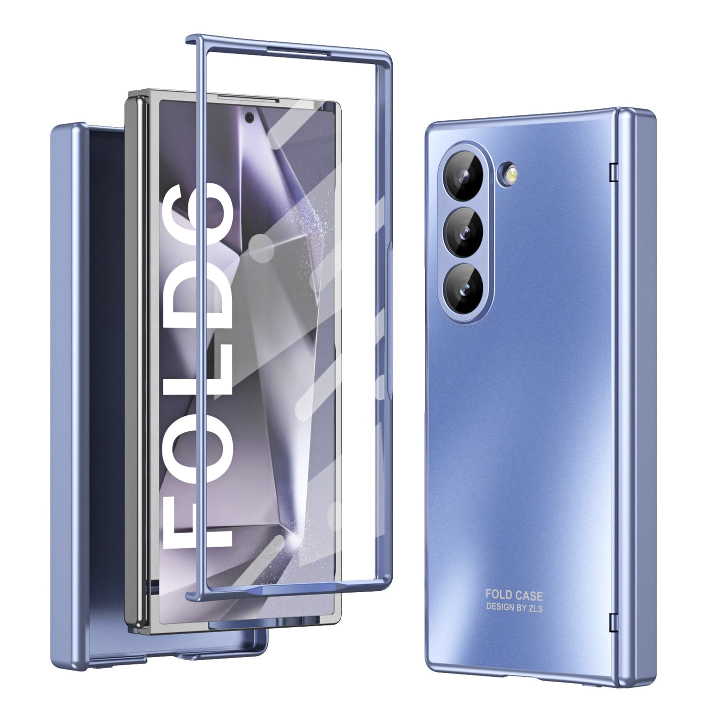 Electroplating Shockproof Phone Case With Back Screen Protector Film For Galaxy Z Fold 7/6/5/4/3