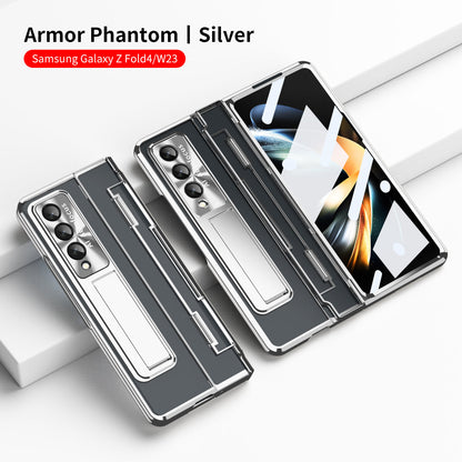 Armor Hinge Folding Magnetic Bracket Shell Case For Samsung Galaxy Z Fold3 Fold4 5G With S-Pen Slot & Stylus - Mycasety Mycasety