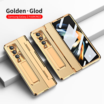Armor Hinge Folding Magnetic Bracket Shell Case For Samsung Galaxy Z Fold3 Fold4 5G With S-Pen Slot & Stylus - Mycasety Mycasety