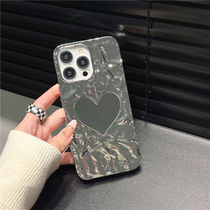 Wrinkled Heart Mirror iPhone Case