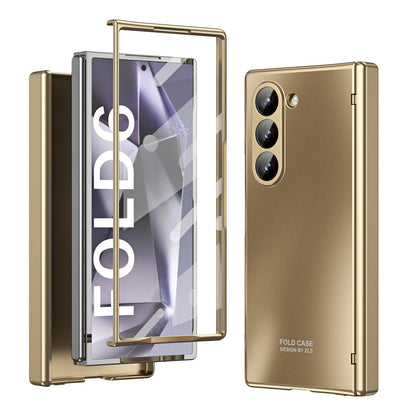 Electroplating Shockproof Phone Case With Back Screen Protector Film For Galaxy Z Fold 7/6/5/4/3