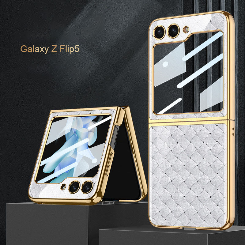 Electroplating All-inclusive Folding Screen For Samsung Galaxy Z Flip5 Case