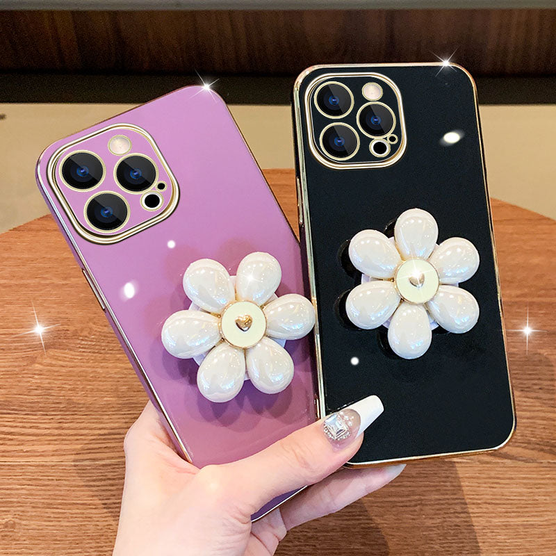 Cute Flower Stereo Bracket iPhone Case