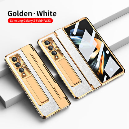 Armor Hinge Folding Magnetic Bracket Shell Case For Samsung Galaxy Z Fold3 Fold4 5G With S-Pen Slot & Stylus - Mycasety Mycasety