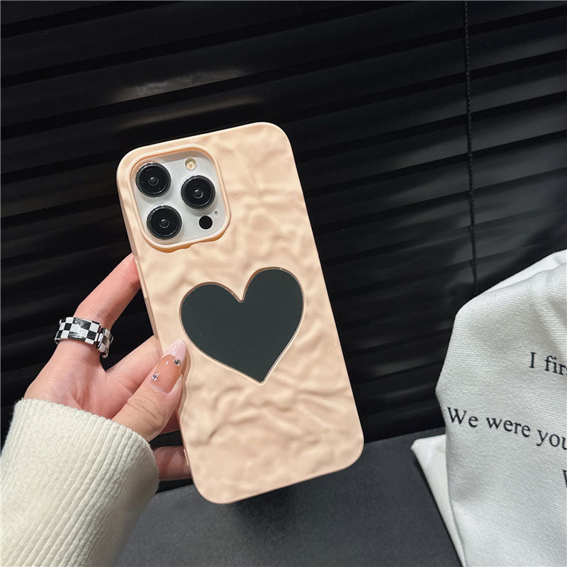 Wrinkled Heart Mirror iPhone Case