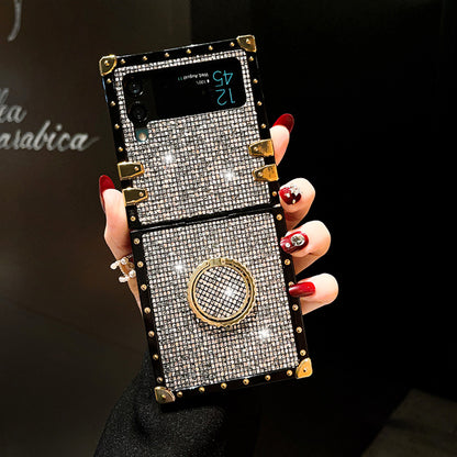 Glitter Diamond Band Ring Holder For Samsung Galaxy Z Flip3/4 Case