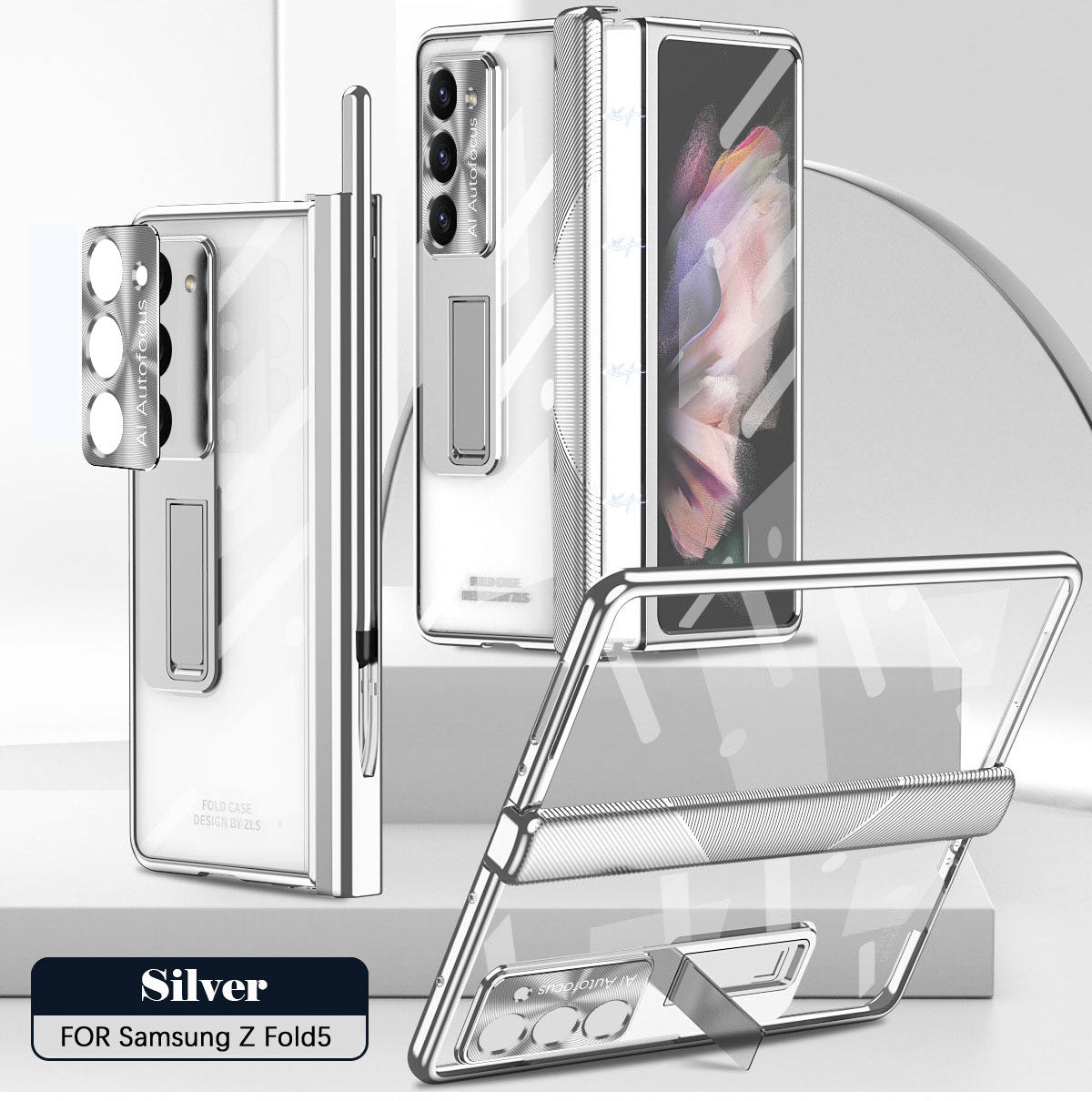 Magnetic Hinge Plating Case For Galaxy Z Fold5 Fold4 Fold3 With Double Hinge Protector - mycasety2023 Mycasety