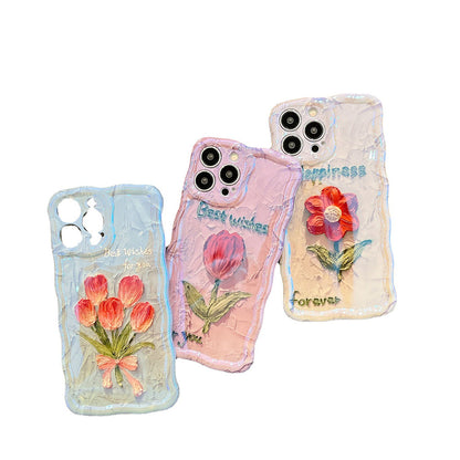 Premium Oil Painting Flower iPhone Case