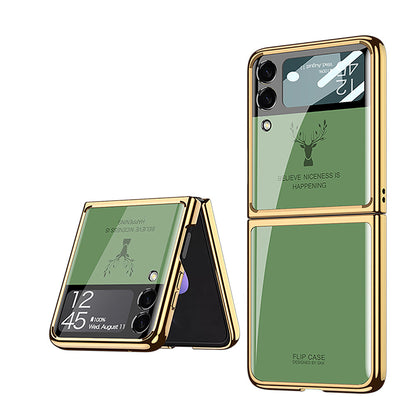 Elk Plating Glass Shell Film Integrated Case for Samsung Galaxy Z Flip3