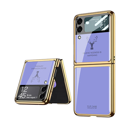 Elk Plating Glass Shell Film Integrated Case for Samsung Galaxy Z Flip3