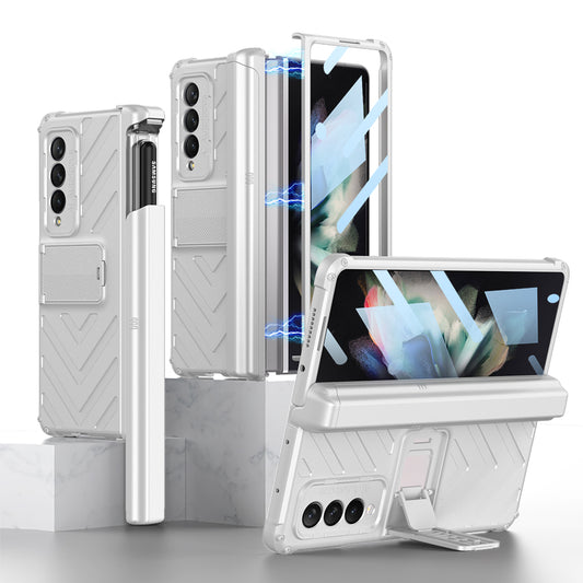 Armor Magnetic Hinge Slide S Pen Slot Screen Protector Case for Samsung Galaxy Z Fold3
