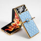 Luxury Leather Electroplating Diamond Protective Cover For Samsung Galaxy Z Flip 3/4/5