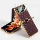 Luxury Leather Electroplating Diamond Protective Cover For Samsung Galaxy Z Flip 3/4/5