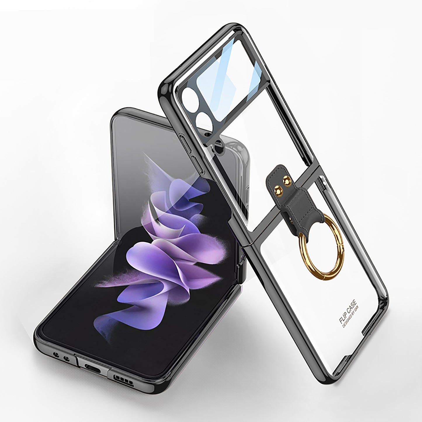 Phantom Plating Anti-drop Ring Bracket Case for Samsung Galaxy Z Flip5 Flip4 Flip3