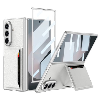 Card Bag Holder Tempered Film Integrated Leather Case for Galaxy Z Fold6