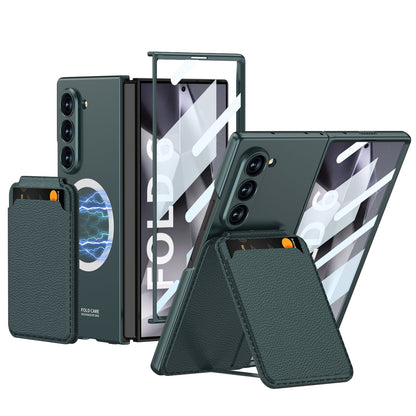 Magnetic Card Holder Shockproof Phone Case With Screen Protector For Galaxy Z Fold 7/6/5/4/3
