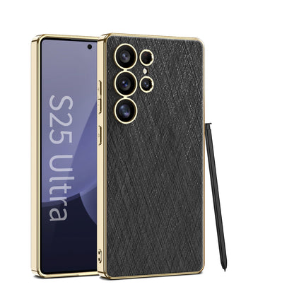 Plaiting Brocade Leather Case for Galaxy S24 Ultra