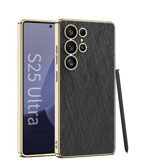 Plaiting Brocade Leather Case for Galaxy S25 Ultra
