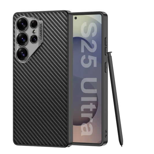 Ultra Thin Camera Lens Protector Leather Case for Galaxy S24 Ultra