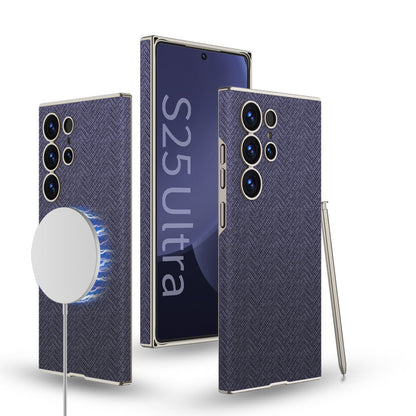 Built-in Magnetic Leather Case for Galaxy S24 Ultra