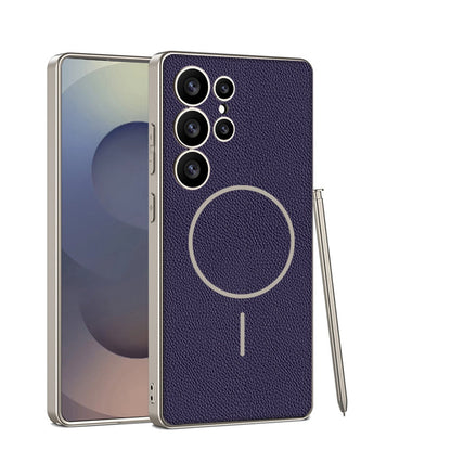 Magnetic Shockproof Leather Case for Galaxy S25 Ultra