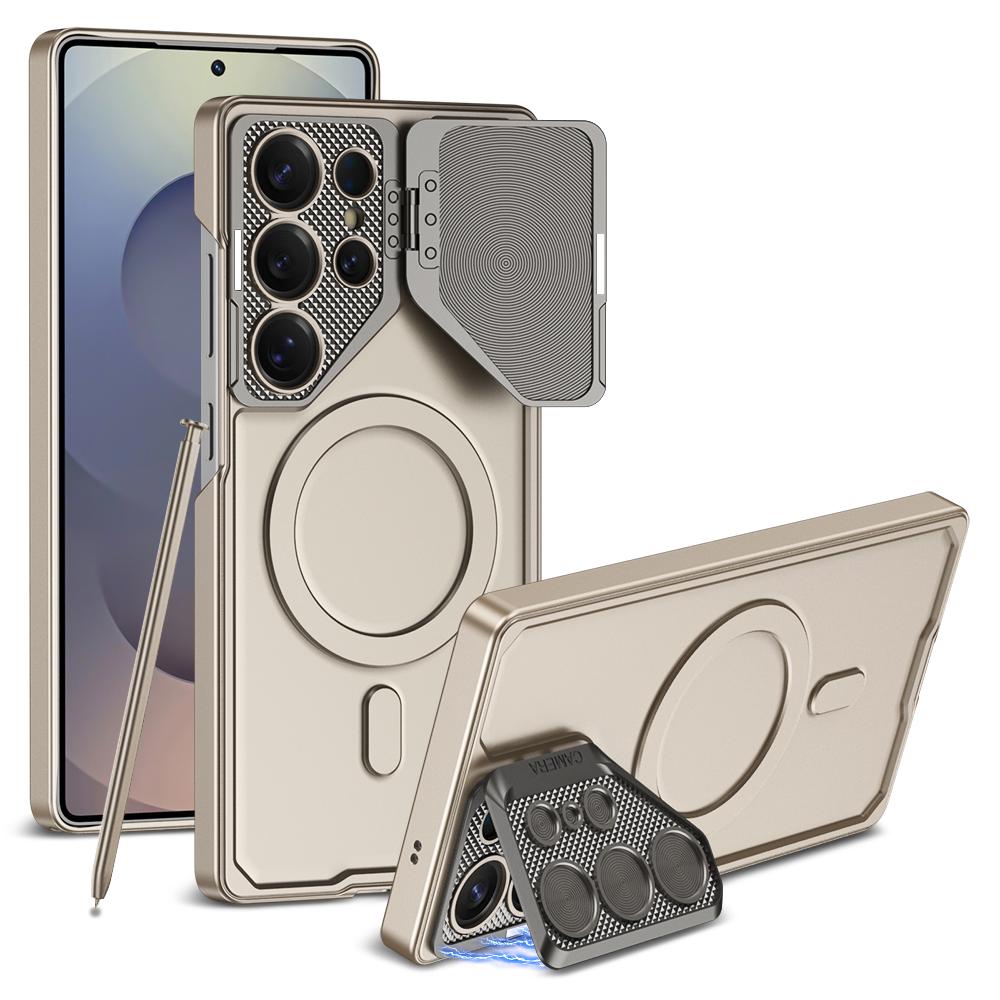 Magnetic Adjustable Camera Metal Kickstand Premium Rugged Protective Case for Galaxy S24 Ultra