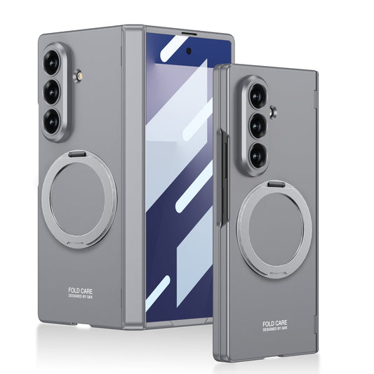 Luxurious Magnetic Ring Holder Phone Case For Galaxy Z Fold7 Fold8 Wide Ultra