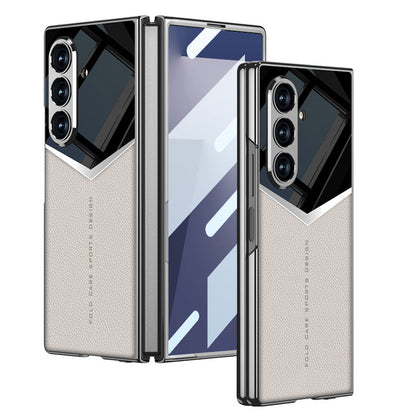 Electroplating Leather Shockproof Phone Case With Screen Protector For Galaxy Z Fold 7/6