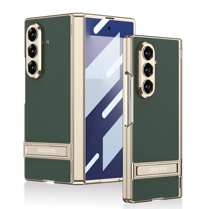 Golden Electroplated Leather Shockproof Phone Cover For Galaxy Z Fold 7/8 Ultra Wide