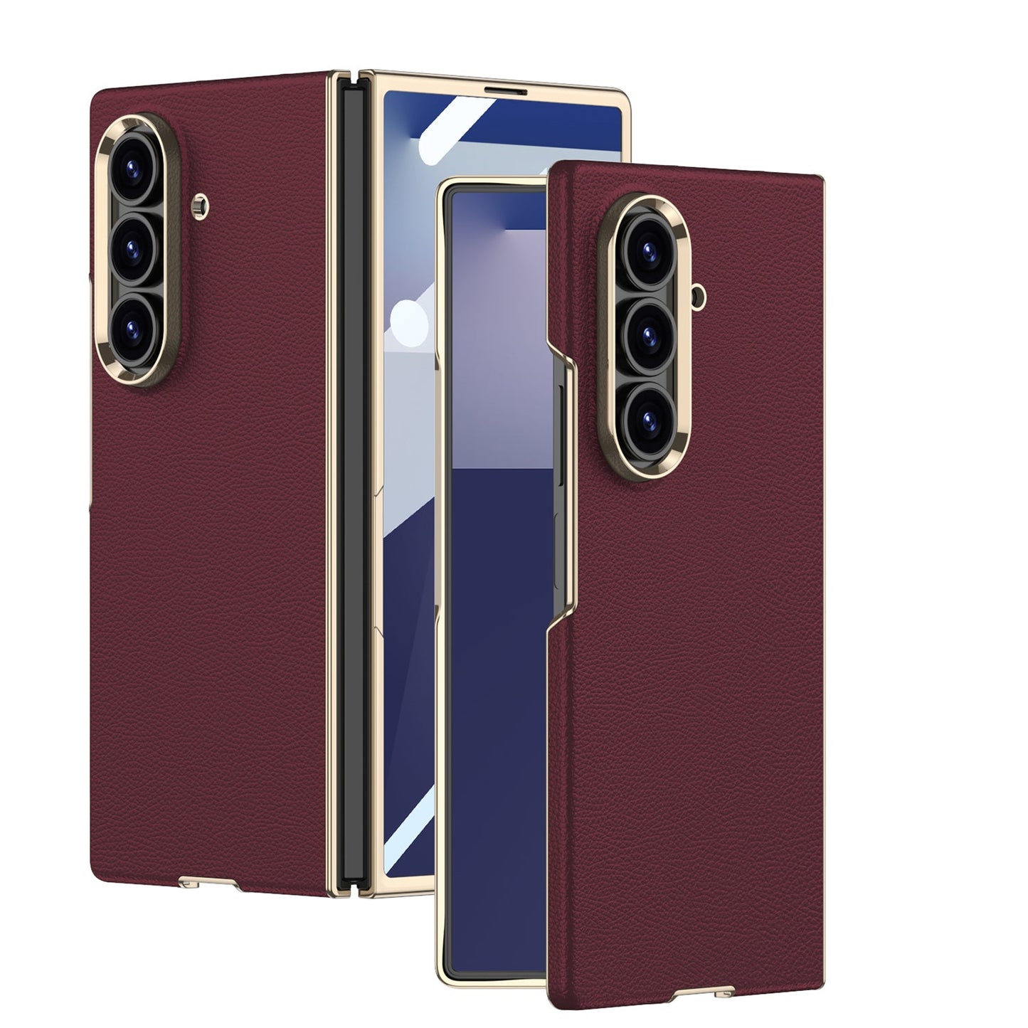 Business-style Electroplated Leather Phone Case For Galaxy Z Fold 7/6/5/4