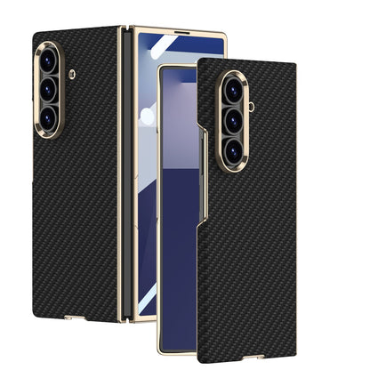 Business-style Electroplated Leather Phone Case For Galaxy Z Fold 7/6/5/4