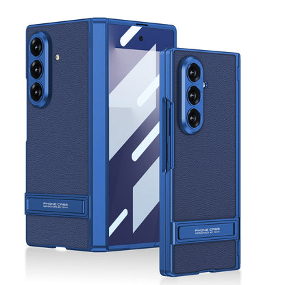 Magnetic Hinge Integrated Film Holder Leather Case for Galaxy Z Fold7