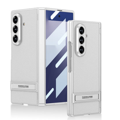 Magnetic Hinge Integrated Film Holder Leather Case for Galaxy Z Fold7