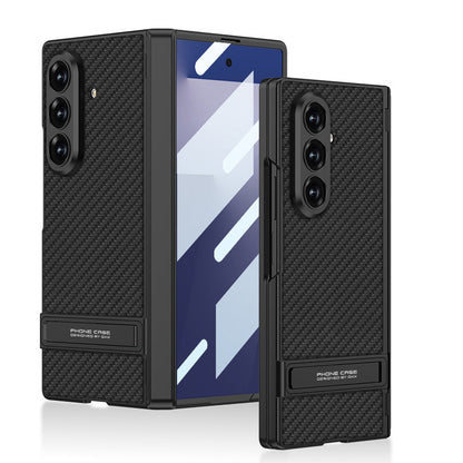 Magnetic Hinge Integrated Film Holder Leather Case for Galaxy Z Fold7
