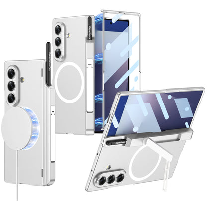 Magnetic Hinge Hidden Bracket All-included Case With Pen Box For Galaxy Z Fold