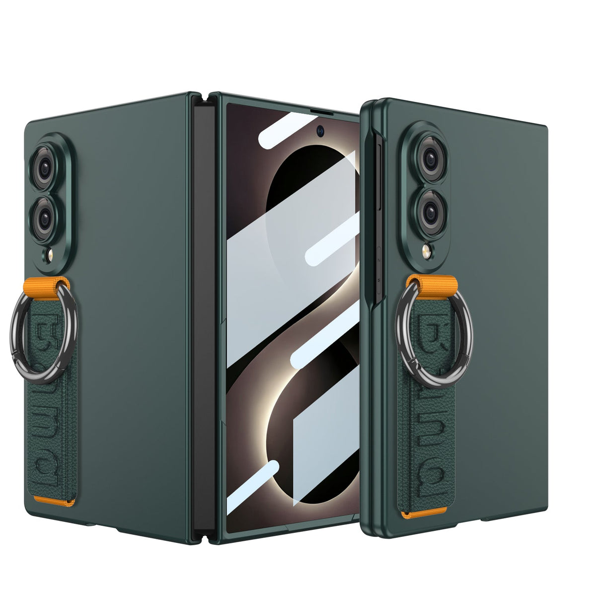 Fashion Phone Case with Built-In Tempered Glass & Wristband For Galaxy Z Fold 8/7/6 Wide Ultra