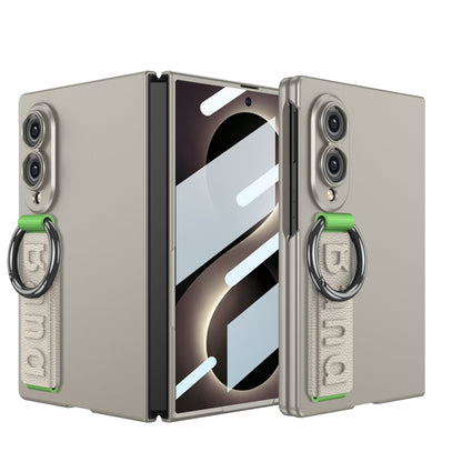 Fashion Phone Case with Built-In Tempered Glass & Wristband For Galaxy Z Fold 8/7/6 Wide Ultra