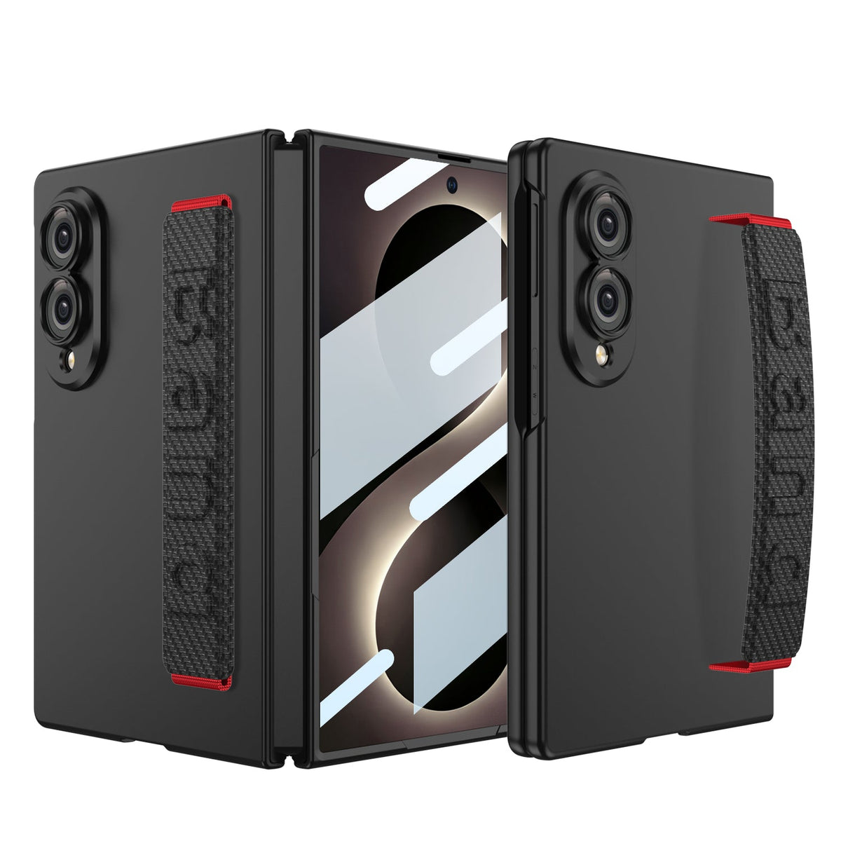 Galaxy Z Fold 8/7/6/5 Wide Ultra Fashion Phone Case with Built-In Tempered Glass & Wristband