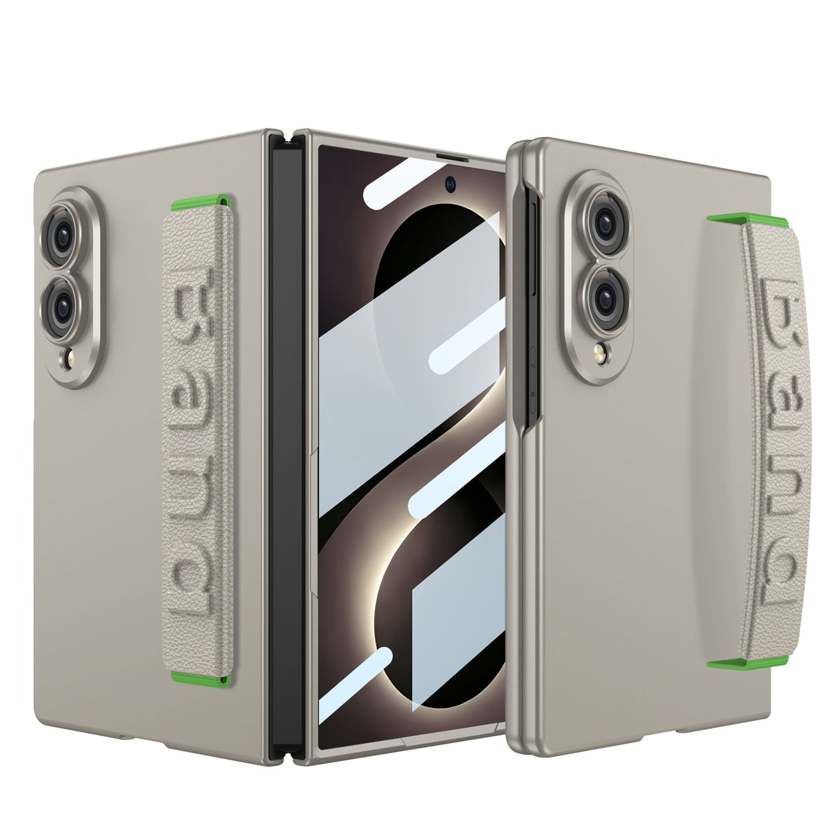 Galaxy Z Fold 8/7/6/5 Wide Ultra Fashion Phone Case with Built-In Tempered Glass & Wristband