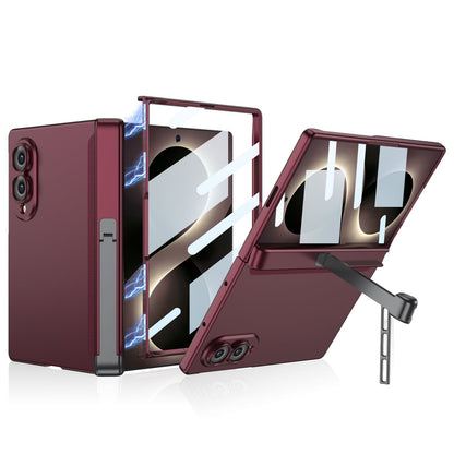 Premium Hinge Case with Integrated Tempered Glass & Hidden Dual-Position Kickstand For Galaxy Z Fold8/7 Wide Ultra