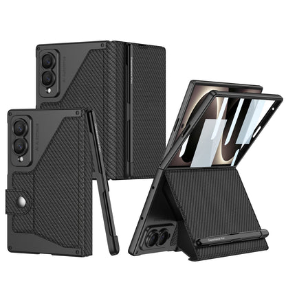 Luxurious Suede Phone Cover With Screen Protector & Pen-slot & Stylus For Galaxy Z Fold8 Wide Ultra