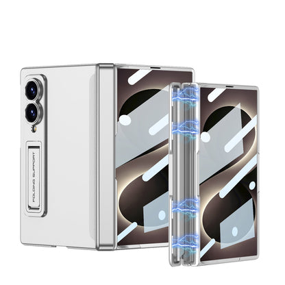 Galaxy Z Fold 8 Rugged Magnetic Hinge Protection Case with Built-In Kickstand & Screen Glass Film