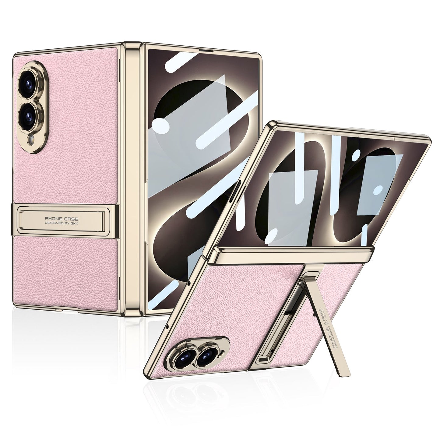 Golden Electroplated Leather Shockproof Phone Cover For Galaxy Z Fold8 Ultra Wide