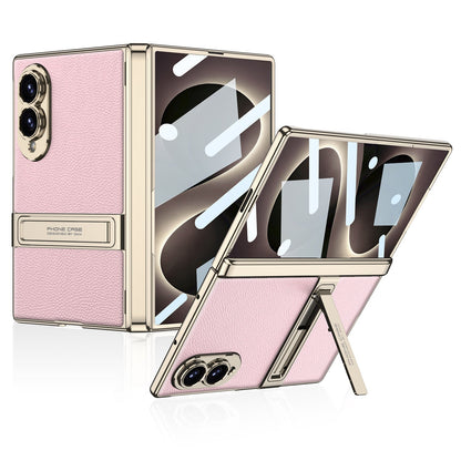 Golden Electroplated Leather Shockproof Phone Cover For Galaxy Z Fold8 Ultra Wide