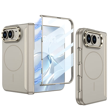 iPhone Ultra - Magnetic Hinge Protection Business Cover Built-in Tempered Glass Film &  Magnetic Ring