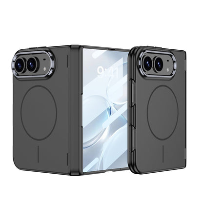 iPhone Ultra - Magnetic Hinge Protection Fashion Cover Built-in Tempered Glass Film & Magnetic Ring